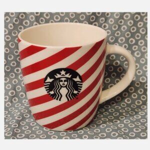 Starbucks Mug Red and White Candy Cane Striped Mug 12oz